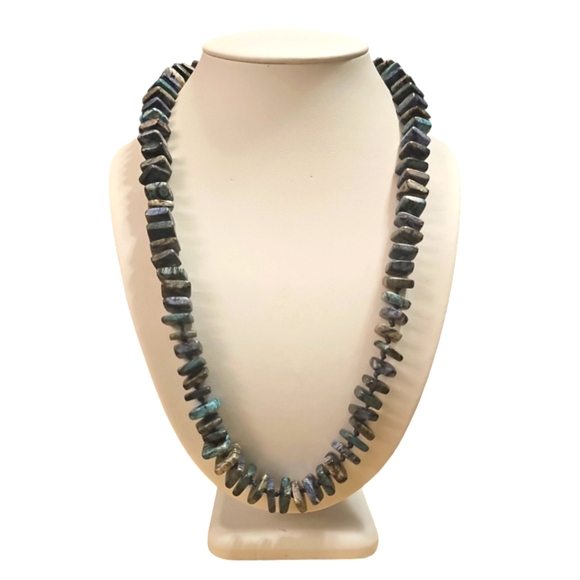 Vintage Jewelry - Rare Mine Finds Natural Stones Artisan Crafted Long Necklace.